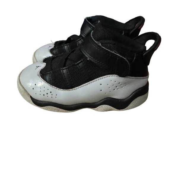 Nike Jordan High-top Sneakers Toddler Size 8C White Black Hook and Loop Closure - Picture 2 of 10